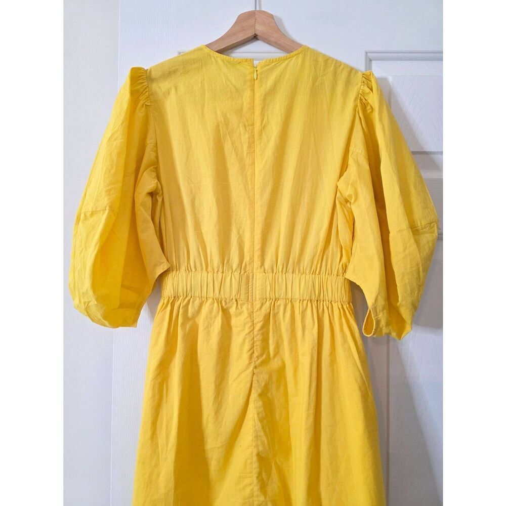 Rhode Pia Puff Sleeve Ruffle Mini Yellow Dress S - Picture 9 of 10